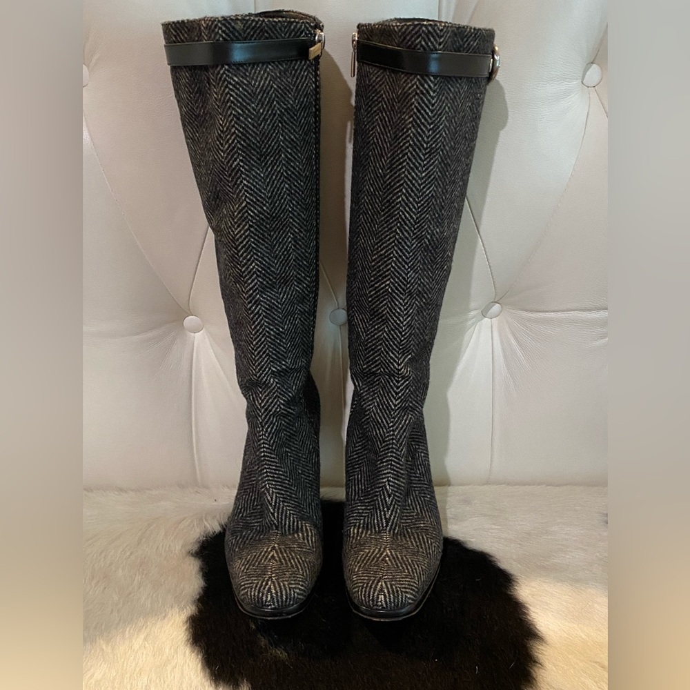 Burberry Herringbone Heeled Boots - Picture 3 of 7